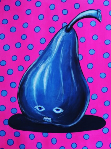 Pittura intitolato "Blue pear" da Lukas Pavlisin, Opera d'arte originale, Acrilico