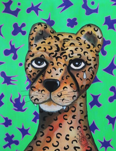 Malerei mit dem Titel "Cheetah" von Lukas Pavlisin, Original-Kunstwerk, Acryl