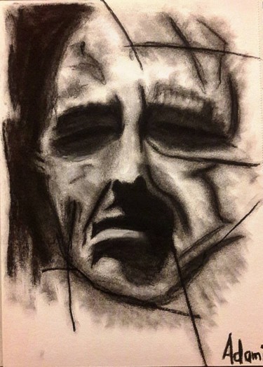 Painting titled "The Godfather" by Lukas Adami, Original Artwork, Charcoal
