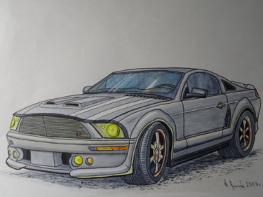 Rysunek zatytułowany „Ford Mustang” autorstwa Lucart, Oryginalna praca, Marker