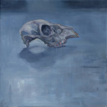 Malerei mit dem Titel "Deer Skull" von Luke Morgan, Original-Kunstwerk, Öl