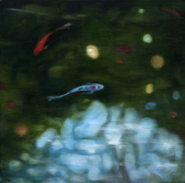 Painting titled "The Pond" by Luke Morgan, Original Artwork, Oil