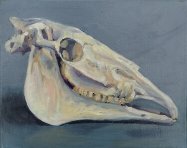 Peinture intitulée "Horse Skull" par Luke Morgan, Œuvre d'art originale, Huile