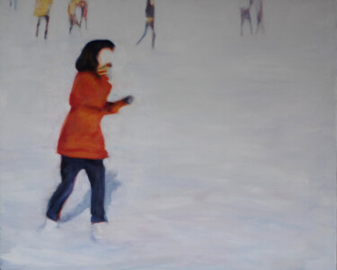 Painting titled "Skaters Frozen" by Luke Morgan, Original Artwork, Oil
