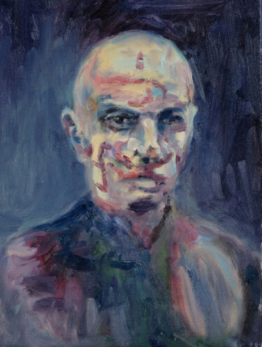 Painting titled "Portrait of a humil…" by Luke Morgan, Original Artwork, Oil