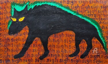 Painting titled "Black Dog - Luke Lo…" by Luke Lord, Original Artwork