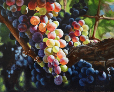 Malarstwo zatytułowany „Painting "Grapes"” autorstwa Lukian, Oryginalna praca, Olej