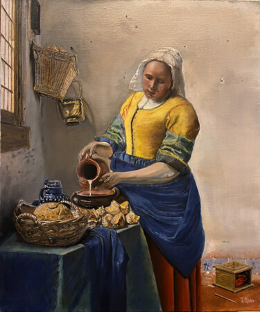 Painting titled "Milkmaid Master cop…" by Lukim, Original Artwork, Oil