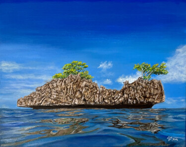 "Nudi rock island" başlıklı Tablo Lukim tarafından, Orijinal sanat, Petrol