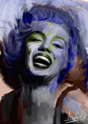 Digital Arts titled "marilyn monroe abst…" by Lukman Arifin, Original Artwork, Digital Painting