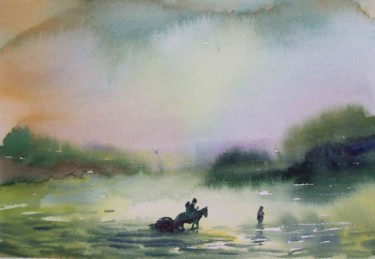 Painting titled ""The rain has passe…" by Lukyanovart, Original Artwork, Oil