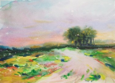 Картина под названием ""The road of pink d…" - Lukyanovart, Подлинное произведение искусства, Масло
