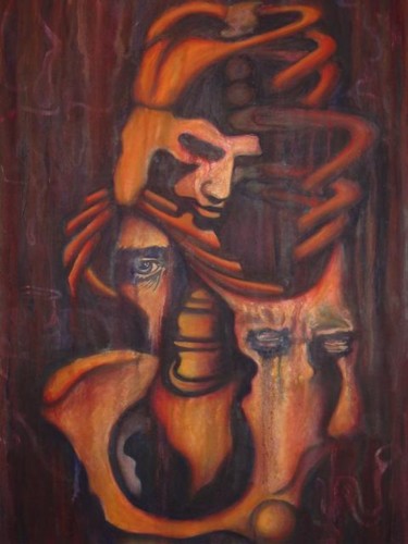 Painting titled "Skeleton Brown" by Lula, Original Artwork, Oil
