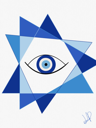 Grafika cyfrowa / sztuka generowana cyfrowo zatytułowany „Evil Eye” autorstwa Lula Lp, Oryginalna praca, 2D praca cyfrowa