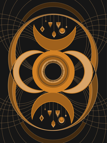 Digitale Kunst getiteld "Golden eye" door Lula Lp, Origineel Kunstwerk, 2D Digital Work