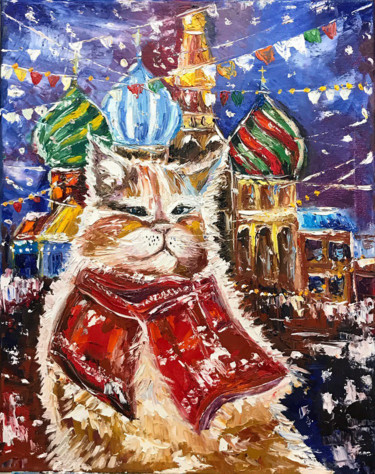 Картина под названием "Рождество на Красно…" - Alina Budivskaya, Подлинное произведение искусства, Масло