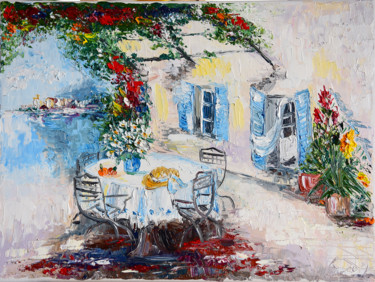 Painting titled "Гуляют блики на тер…" by Alina Budivskaya, Original Artwork, Oil
