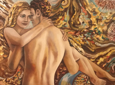 Schilderij getiteld "Lovers" door Pintor Nicolas, Origineel Kunstwerk, Olie
