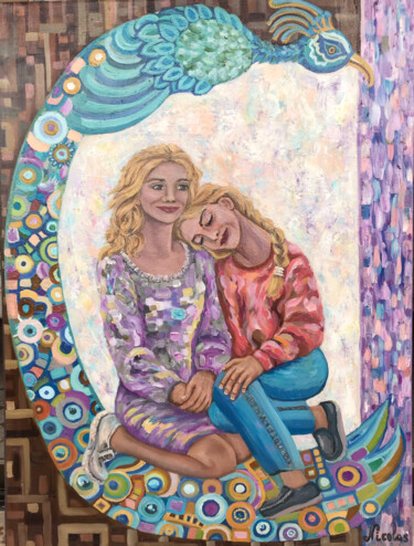 Pintura titulada "2 sisters. Original…" por Pintor Nicolas, Obra de arte original, Oleo Montado en Bastidor de camilla de ma…