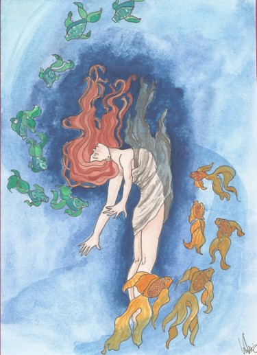 Peinture intitulée "Regeneración" par Luciana Ferreiro Castrilli, Œuvre d'art originale, Aquarelle