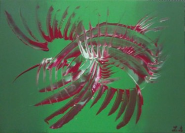 Peinture intitulée "LE COQ ENERVE" par Dala, Œuvre d'art originale, Huile
