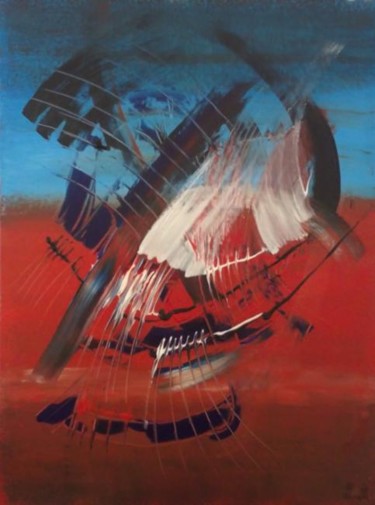 Peinture intitulée "ABSTRAIT MARS" par Dala, Œuvre d'art originale, Huile