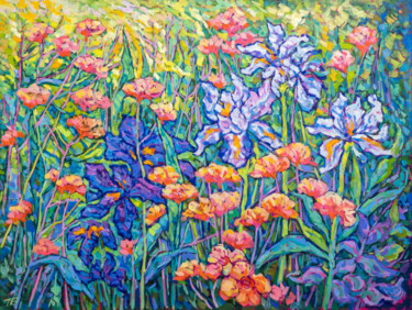 Pintura titulada "Garden Series No.1" por Tao Bai, Obra de arte original, Oleo