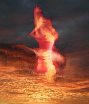 Arts numériques intitulée "flamme aerienne" par Marc Oliviero, Œuvre d'art originale