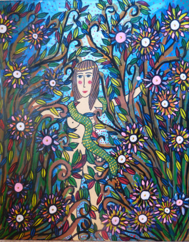 Peinture intitulée "Le jardin de Lilith" par Luna A, Œuvre d'art originale