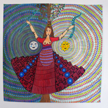 图画 标题为“Asasara, la Déesse…” 由Luna A, 原创艺术品, 标记