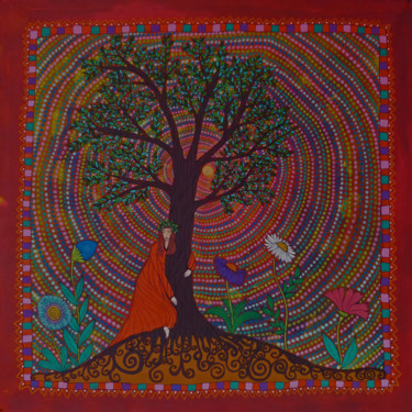 Malerei mit dem Titel "Fleur d'arbre" von Luna A, Original-Kunstwerk, Acryl