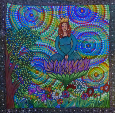 Floraison Dessin intitulée "Floraison" par Luna A, Œuvre d'art originale, Encre