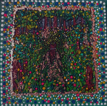 Картина под названием "Ostara" - Luna A, Подлинное произведение искусства, Акрил Установлен на Деревянная рама для носилок