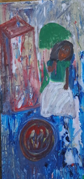 Pintura intitulada "La dama negra" por Luna Hita, Obras de arte originais, Acrílico