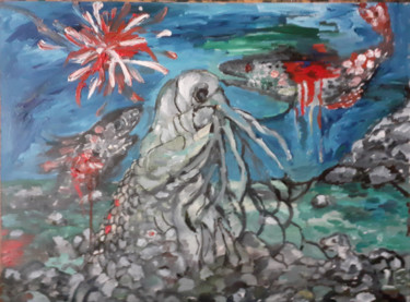 Malerei mit dem Titel "Dreams Of Cthulhu" von Lesya Buraya, Original-Kunstwerk, Öl