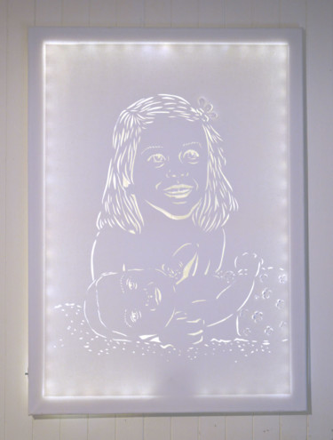 Collagen mit dem Titel "TABLEAU LED 'GRAND…" von Lune Et Animo, Original-Kunstwerk