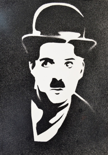 Peinture intitulée "Charlie Chaplin" par Lune Et Animo, Œuvre d'art originale