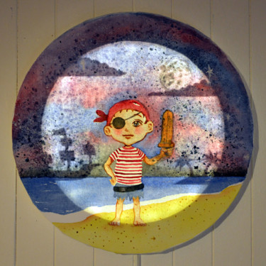 Malerei mit dem Titel "TABLEAU LED 'PETIT…" von Lune Et Animo, Original-Kunstwerk