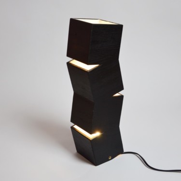 Design intitulée "Lampe design en boi…" par Lune Et Animo, Œuvre d'art originale, Éclairage