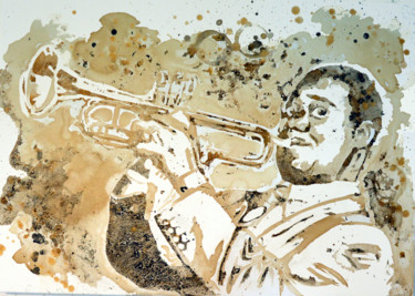 "Louis Armstrong, pe…" başlıklı Tablo Lune Et Animo tarafından, Orijinal sanat, Akrilik