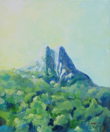 Peinture intitulée "Les Alpilles à Eyga…" par Bernard Lunel, Œuvre d'art originale, Huile