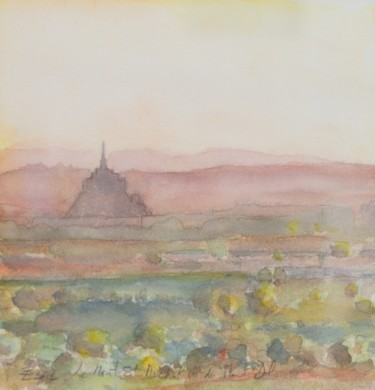 Peinture intitulée "Mont St Michel" par Bernard Lunel, Œuvre d'art originale, Huile