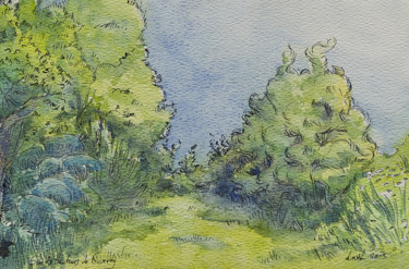 Peinture intitulée "Giverny, en haut du…" par Bernard Lunel, Œuvre d'art originale, Huile