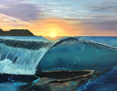 Painting titled "Sunset" by Luna Jovanovic, Original Artwork, Oil