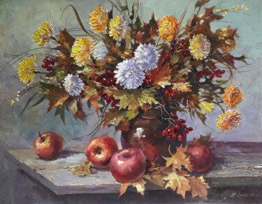 Картина под названием "Осенний натюрморт" - Евгений Лунёв, Подлинное произведение искусства, Масло