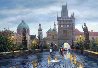 Цифровое искусство под названием "Prague, Charles Bri…" - Евгений Лунёв, Подлинное произведение искусства, 2D Цифровая Работа