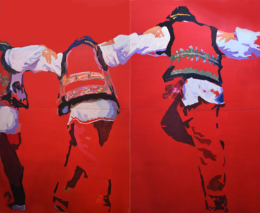 Malerei mit dem Titel "Arkan. Ritual Dance…" von Marian Luniv, Original-Kunstwerk, Öl