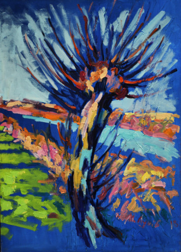 Malerei mit dem Titel "Willows_1" von Marian Luniv, Original-Kunstwerk, Öl