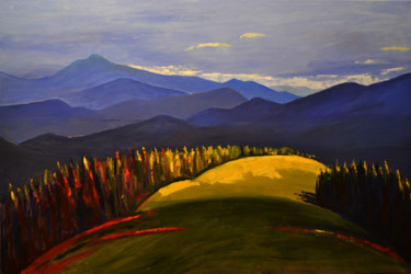 Schilderij getiteld "Ukraine, Carpathians" door Marian Luniv, Origineel Kunstwerk, Olie