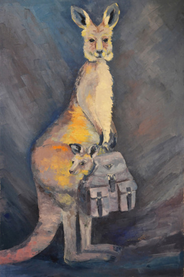 Peinture intitulée "Marsupials-Prada" par Marian Luniv, Œuvre d'art originale